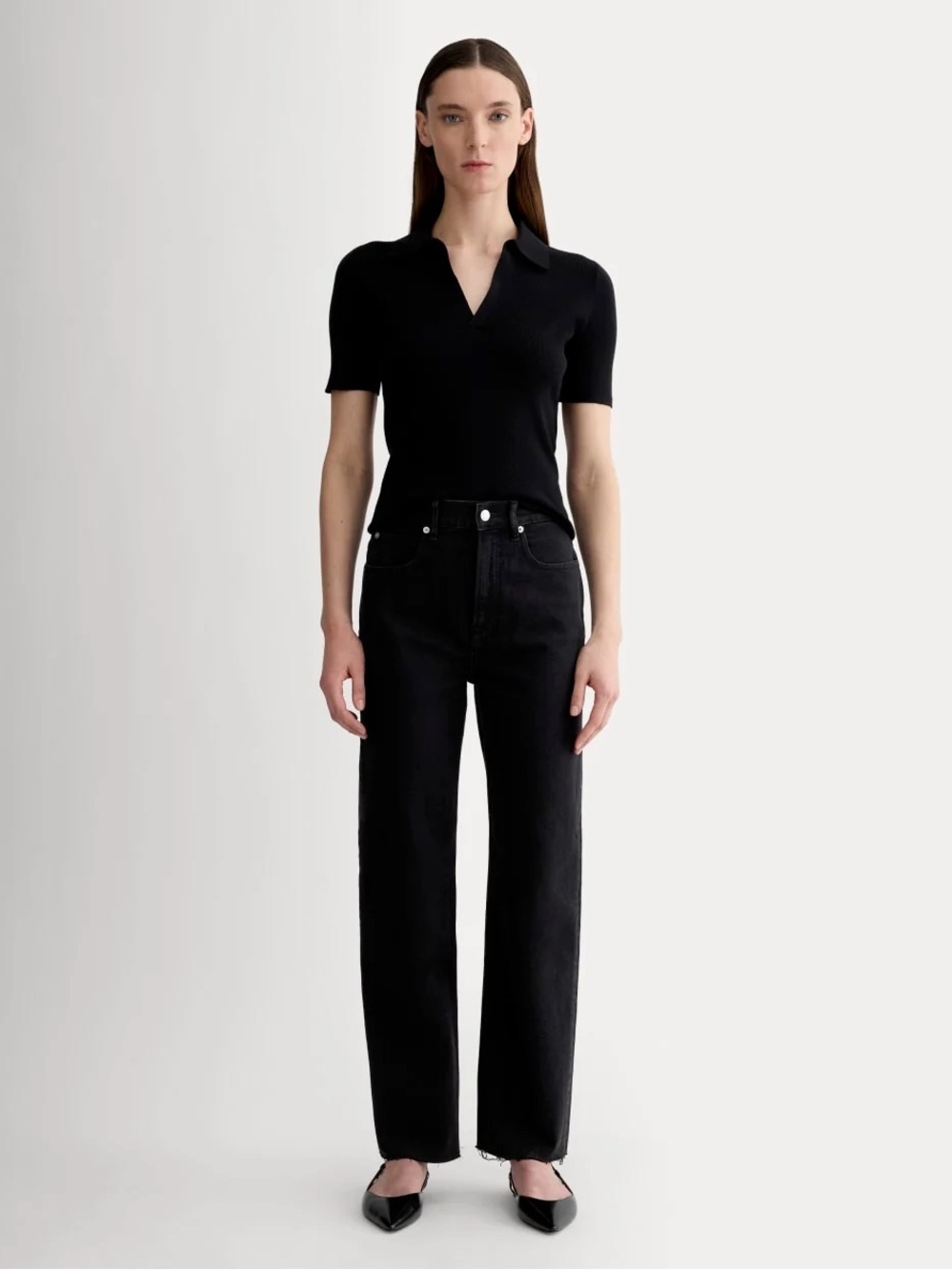 Everlane The Way-High Jean Coal Size 33 Regular NWT High Rise Wide Straight Leg